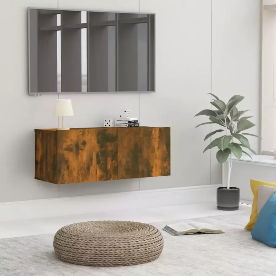 ForYou Prolenta Premium Tv-meubel 80x30x30 cm bewerkt hout gerookt eikenkleurig