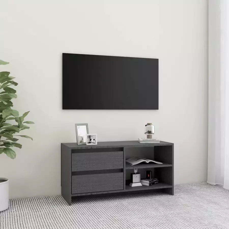 ForYou Prolenta Premium Tv-meubel 80x31x39 cm massief grenenhout grijs