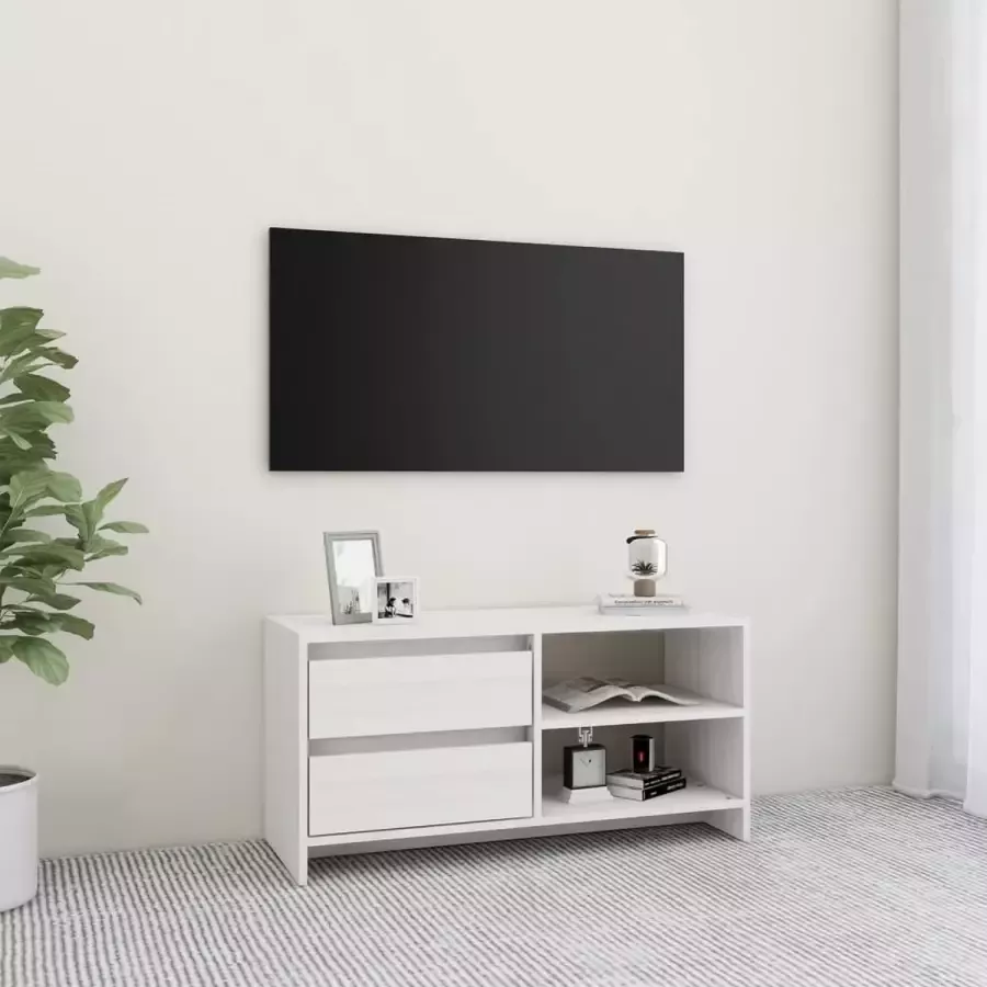 ForYou Prolenta Premium Tv-meubel 80x31x39 cm massief grenenhout wit