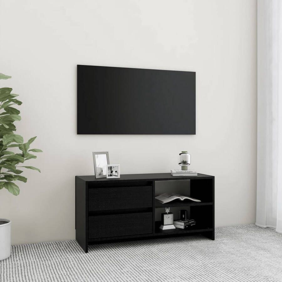 ForYou Prolenta Premium Tv-meubel 80x31x39 cm massief grenenhout zwart