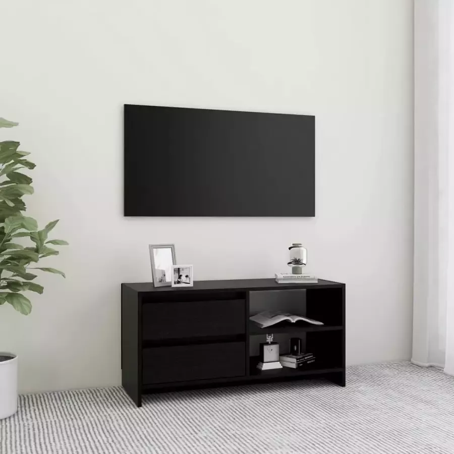 ForYou Prolenta Premium Tv-meubel 80x31x39 cm massief grenenhout zwart