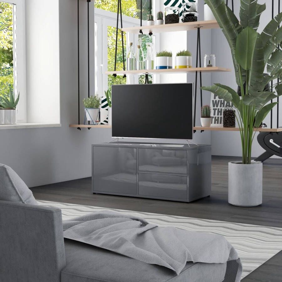 ForYou Prolenta Premium Tv-meubel 80x34x36 cm spaanplaat hoogglans grijs