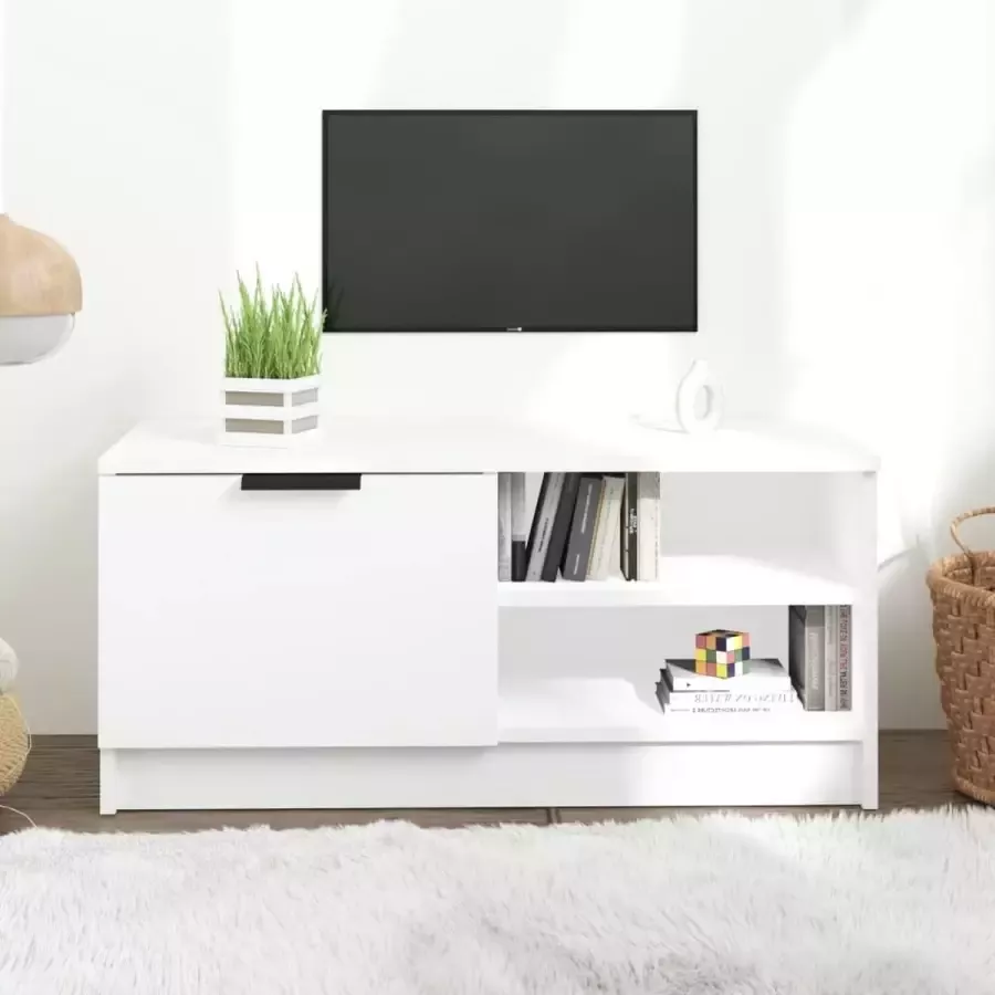 ForYou Prolenta Premium Tv-meubel 80x35x36 5 cm bewerkt hout wit