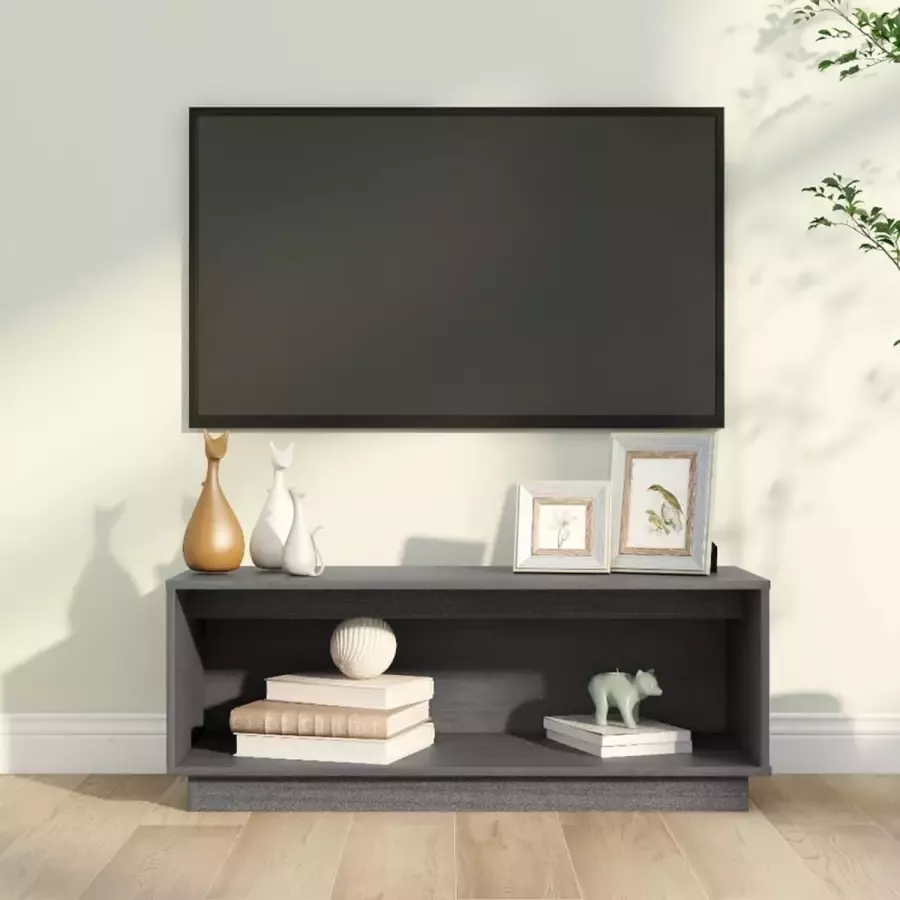 ForYou Prolenta Premium Tv-meubel 90x35x35 cm massief grenenhout grijs