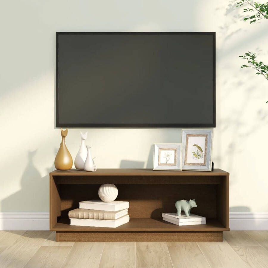 ForYou Prolenta Premium Tv-meubel 90x35x35 cm massief grenenhout honingbruin