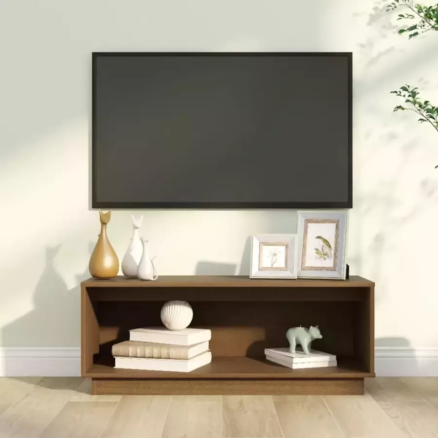 ForYou Prolenta Premium Tv-meubel 90x35x35 cm massief grenenhout honingbruin