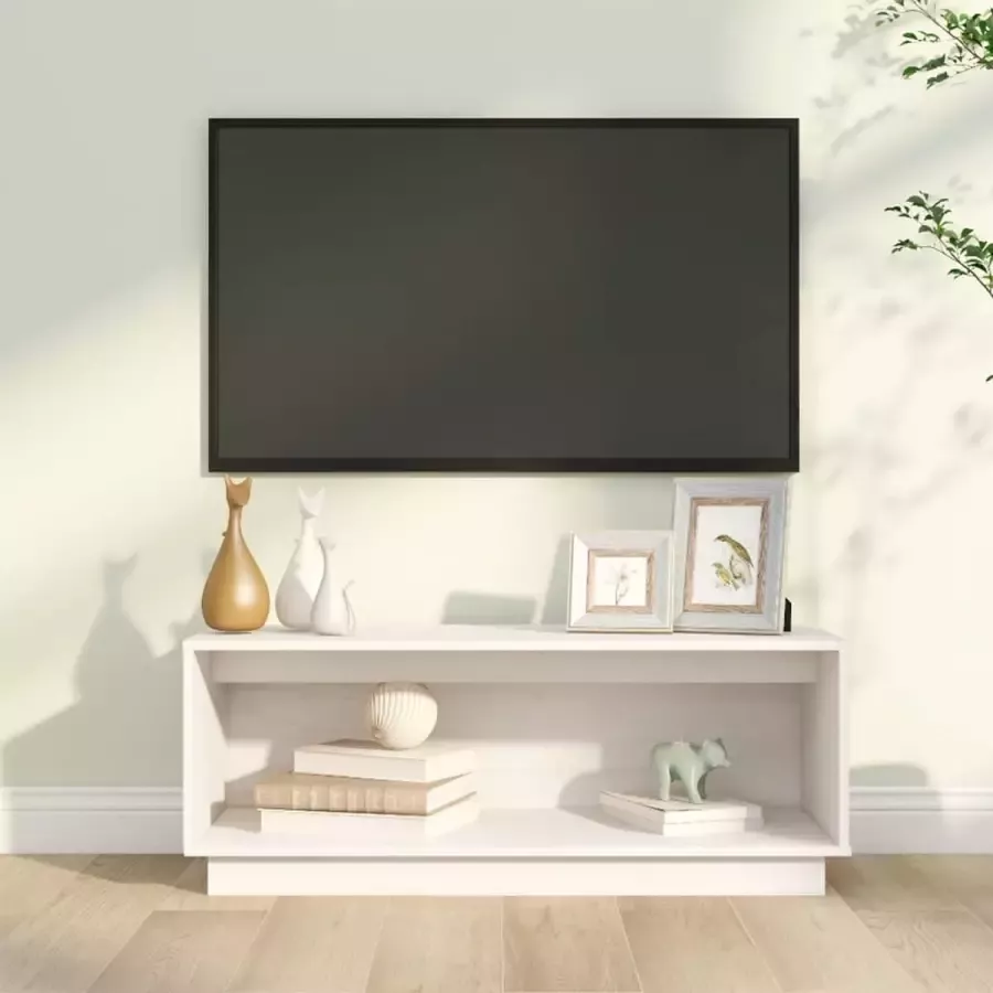 ForYou Prolenta Premium Tv-meubel 90x35x35 cm massief grenenhout wit