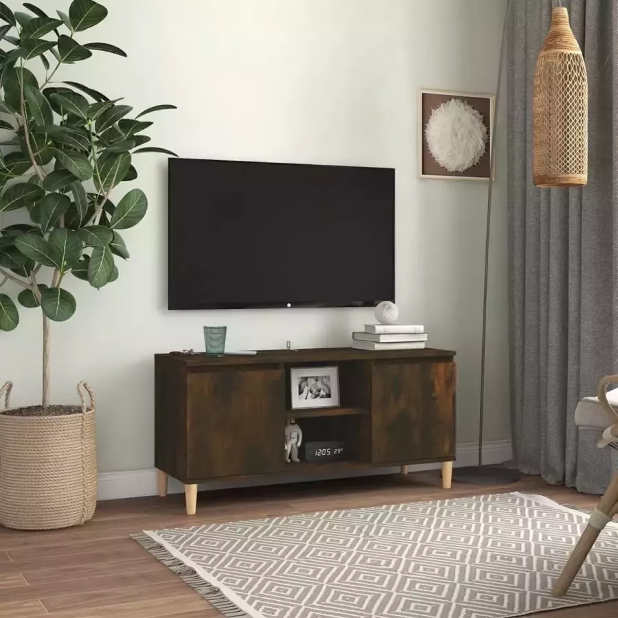 ForYou Prolenta Premium Tv-meubel met houten poten 103 5x35x50 cm gerookt eikenkleurig