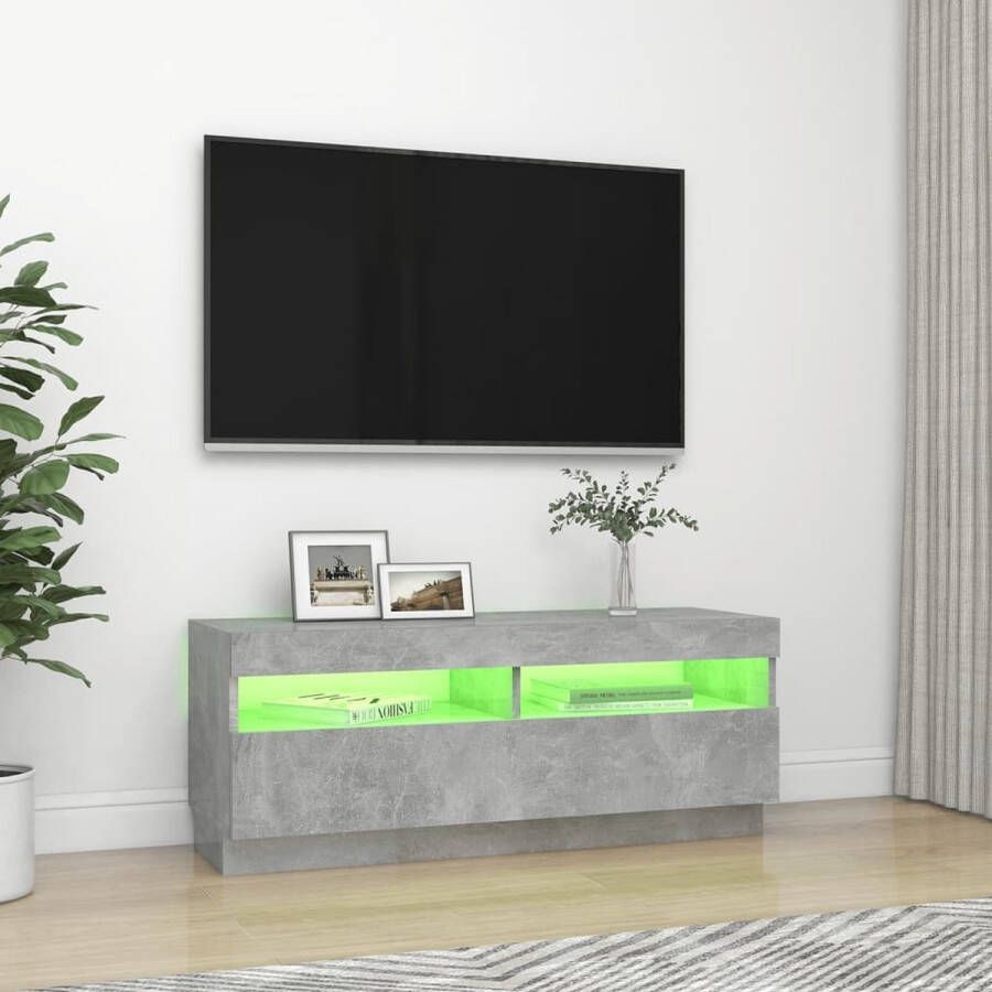 ForYou Prolenta Premium Tv-meubel met LED-verlichting 100x35x40 cm betongrijs