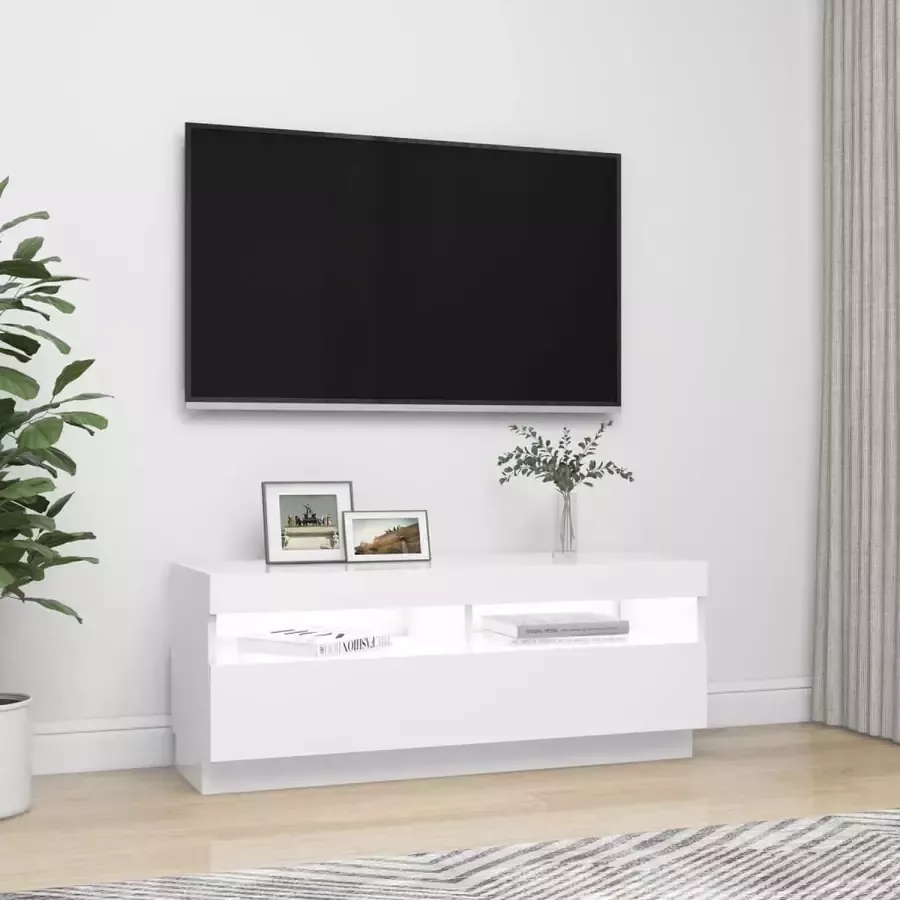 ForYou Prolenta Premium Tv-meubel met LED-verlichting 100x35x40 cm wit
