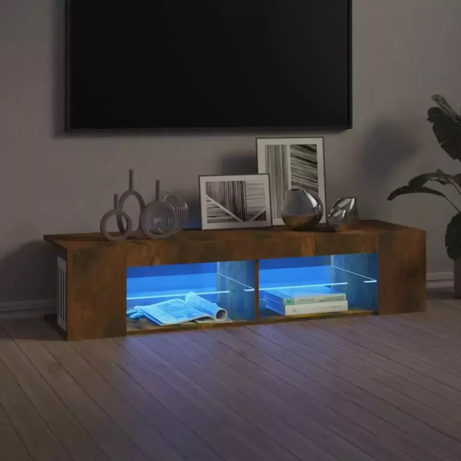 ForYou Prolenta Premium Tv-meubel met LED-verlichting 135x39x30 cm gerookt eikenkleurig