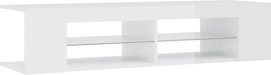 ForYou Prolenta Premium Tv-meubel met LED-verlichting 135x39x30 cm hoogglans wit