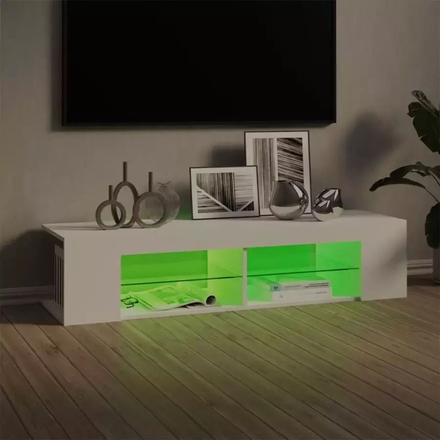 ForYou Prolenta Premium Tv-meubel met LED-verlichting 135x39x30 cm wit