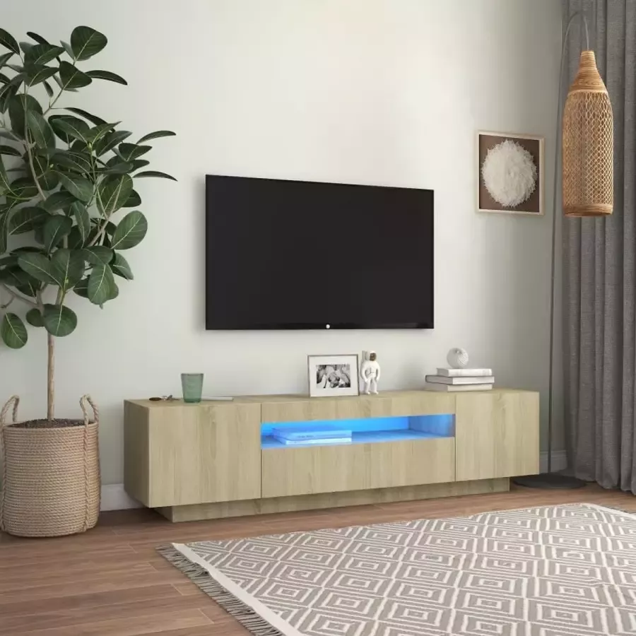 ForYou Prolenta Premium Tv-meubel met LED-verlichting 160x35x40 cm sonoma eikenkleurig