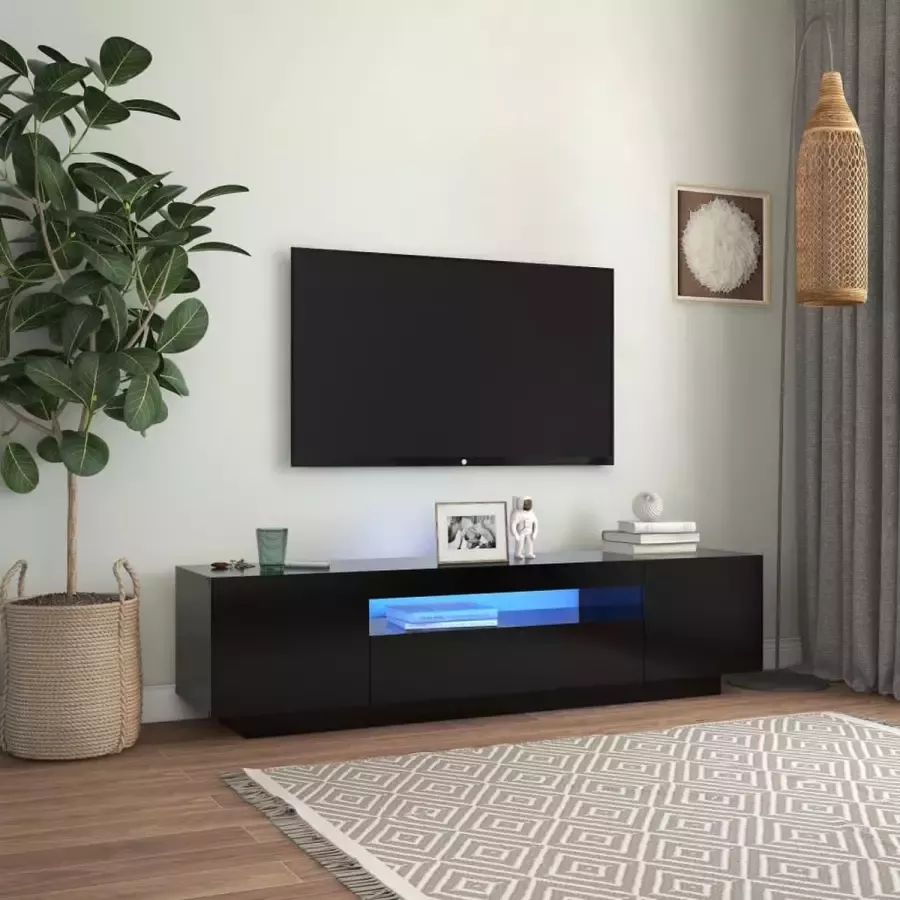 ForYou Prolenta Premium Tv-meubel met LED-verlichting 160x35x40 cm zwart