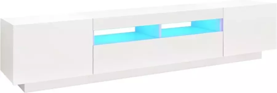 ForYou Prolenta Premium Tv-meubel met LED-verlichting 200x35x40 cm wit