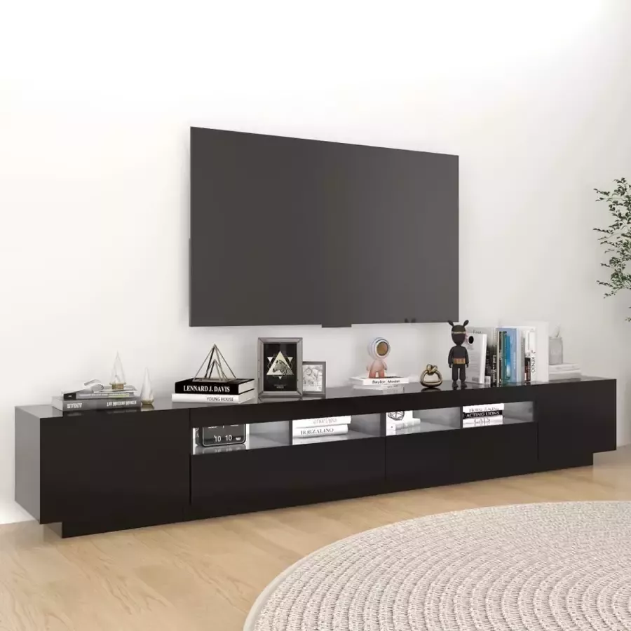 ForYou Prolenta Premium Tv-meubel met LED-verlichting 260x35x40 cm zwart