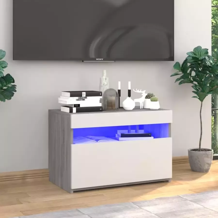 ForYou Prolenta Premium Tv-meubel met LED-verlichting 60x35x40 cm grijs sonoma eiken
