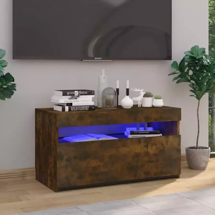 ForYou Prolenta Premium Tv-meubel met LED-verlichting 75x35x40 cm gerookt eikenkleurig