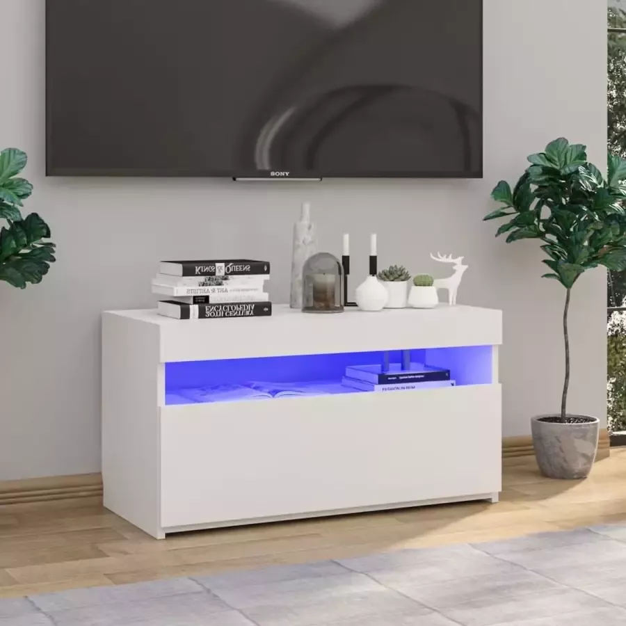 ForYou Prolenta Premium Tv-meubel met LED-verlichting 75x35x40 cm wit