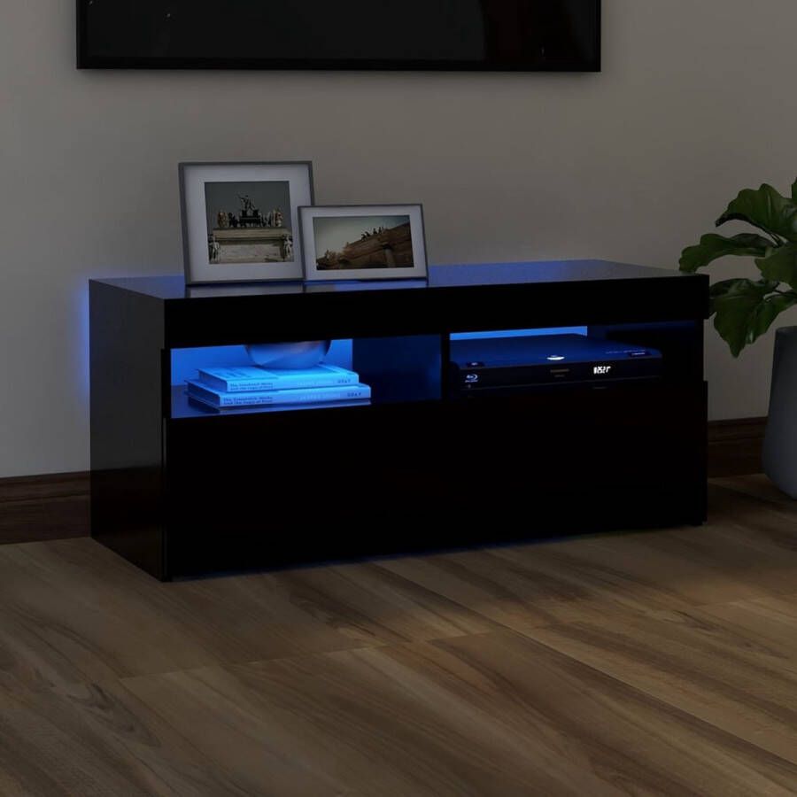 ForYou Prolenta Premium Tv-meubel met LED-verlichting 90x35x40 cm zwart