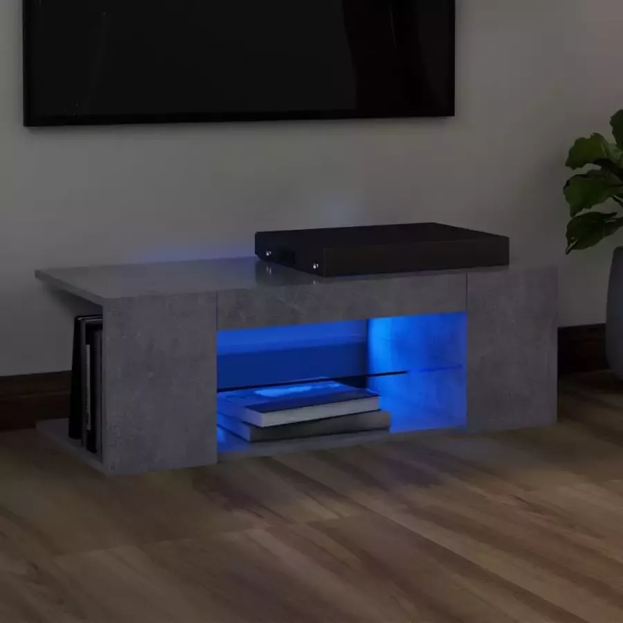 ForYou Prolenta Premium Tv-meubel met LED-verlichting 90x39x30 cm betongrijs