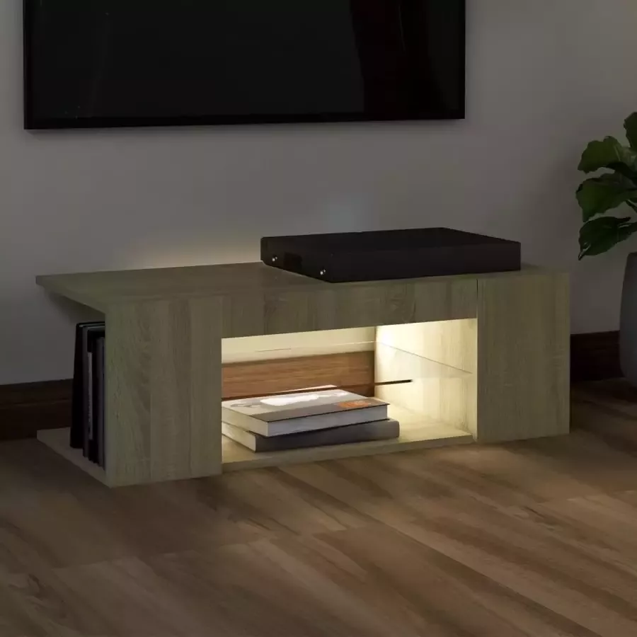ForYou Prolenta Premium Tv-meubel met LED-verlichting 90x39x30 cm sonoma eikenkleurig