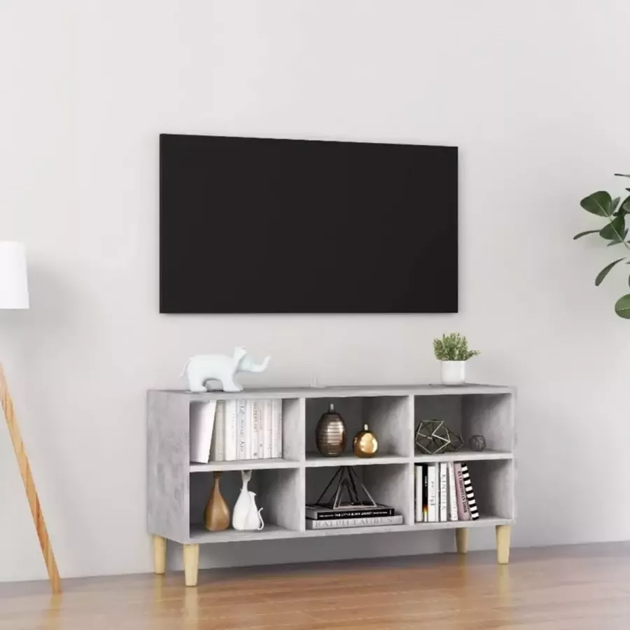 ForYou Prolenta Premium Tv-meubel met massief houten poten 103 5x30x50 cm betongrijs