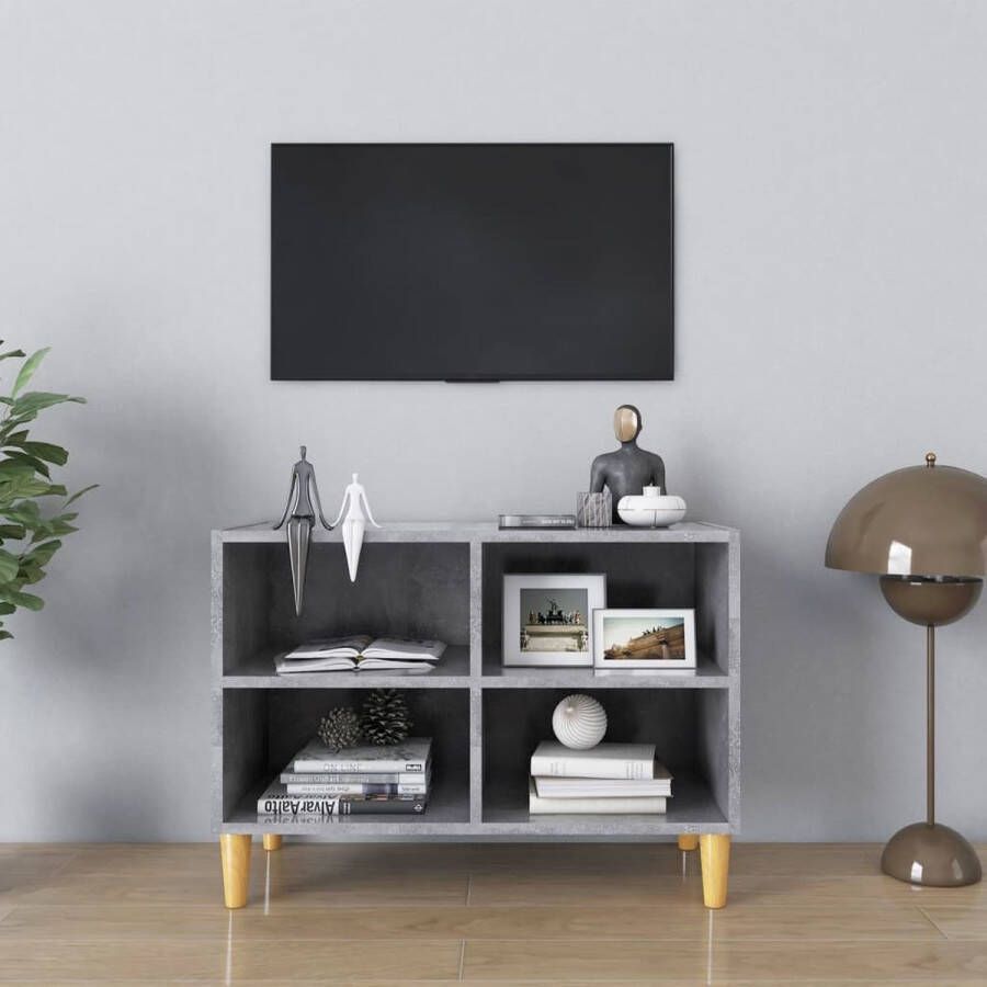 ForYou Prolenta Premium Tv-meubel met massief houten poten 69 5x30x50 cm betongrijs