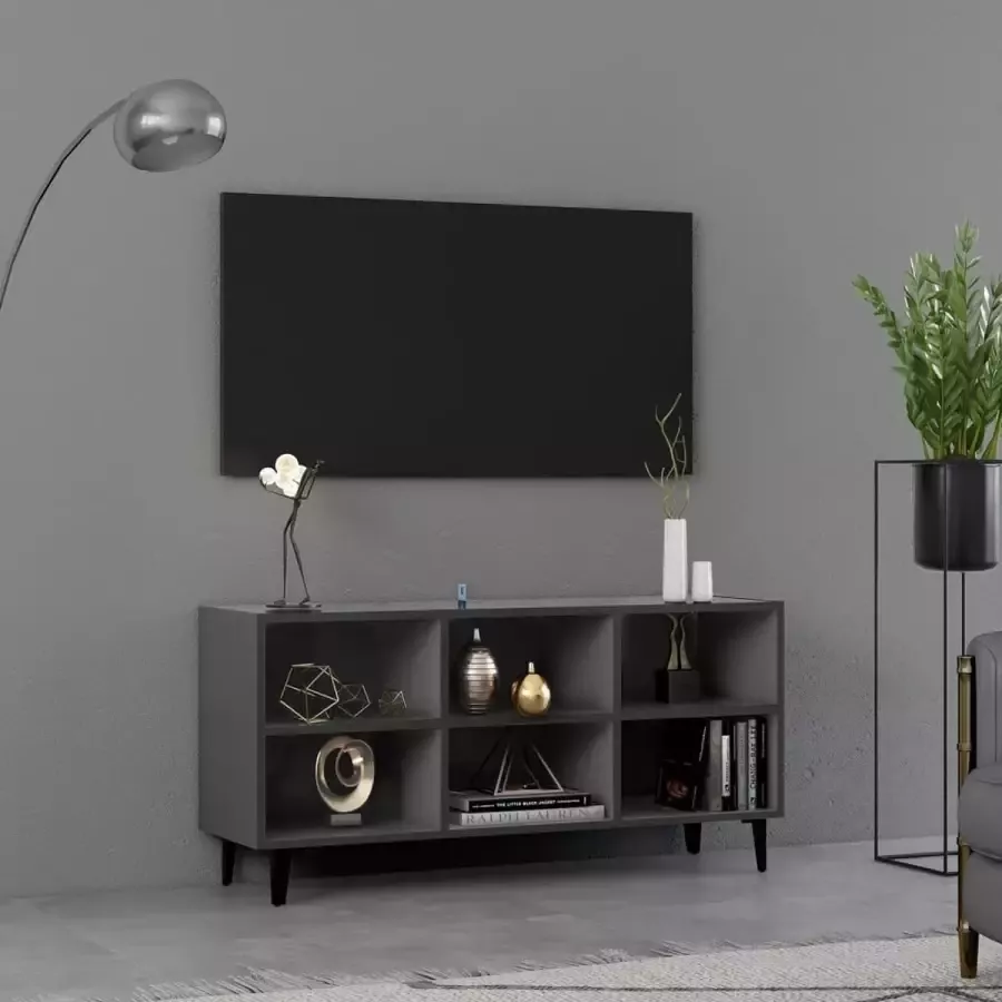 ForYou Prolenta Premium Tv-meubel met metalen poten 103 5x30x50 cm grijs