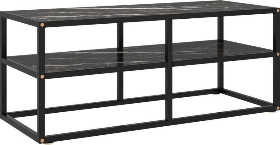 ForYou Prolenta Premium Tv-meubel met zwart marmerglas 100x40x40 cm zwart