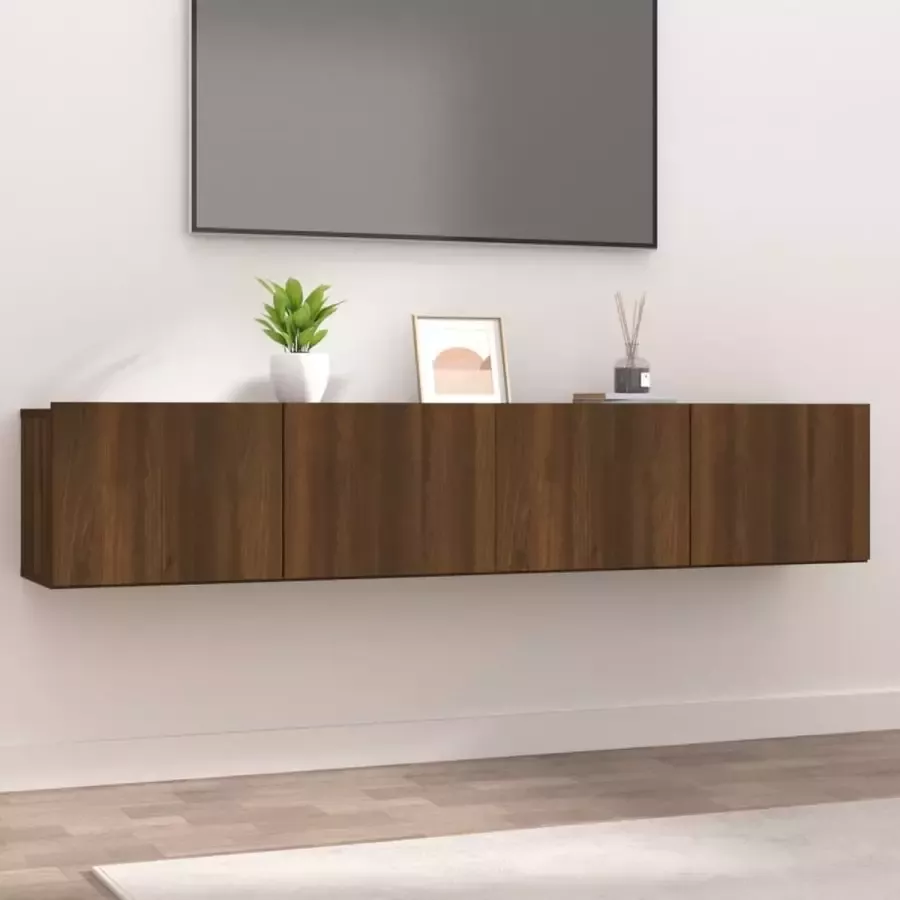 ForYou Prolenta Premium Tv-meubelen 2 st 80x30x30 cm bewerkt hout bruineikenkleurig