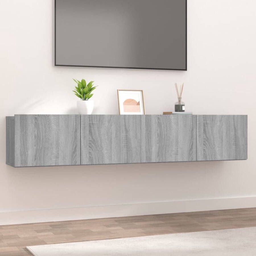 ForYou Prolenta Premium Tv-meubelen 2 st 80x30x30 cm bewerkt hout grijs sonoma eiken