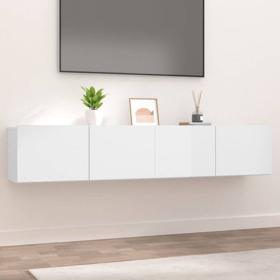 ForYou Prolenta Premium Tv-meubelen 2 st 80x30x30 cm bewerkt hout hoogglans wit