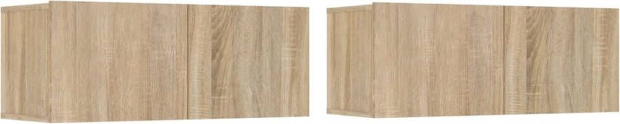 ForYou Prolenta Premium Tv-meubelen 2 st 80x30x30 cm bewerkt hout sonoma eikenkleurig