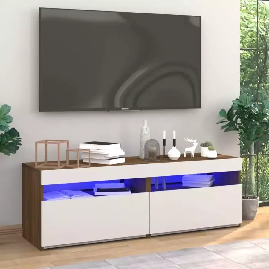 ForYou Prolenta Premium Tv-meubels 2 st met LED-verlichting 60x35x40 cm bruineikenkleur