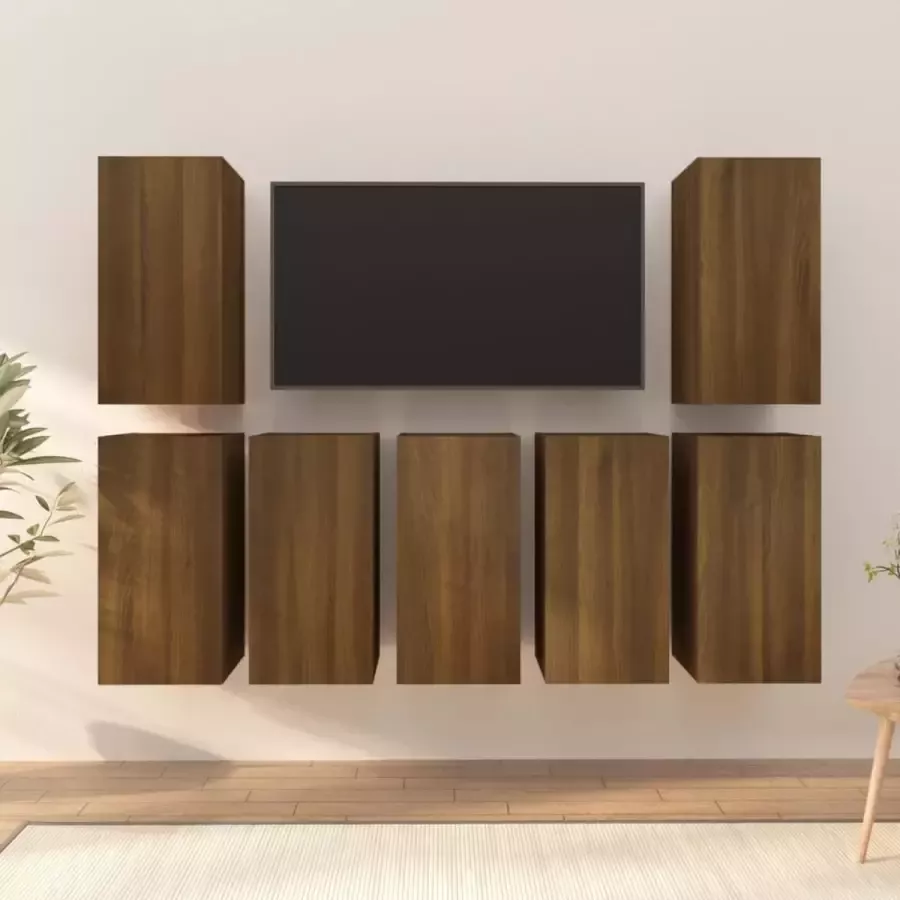 ForYou Prolenta Premium Tv-meubels 7 st 30 5x30x60 cm bewerkt hout bruineikenkleurig