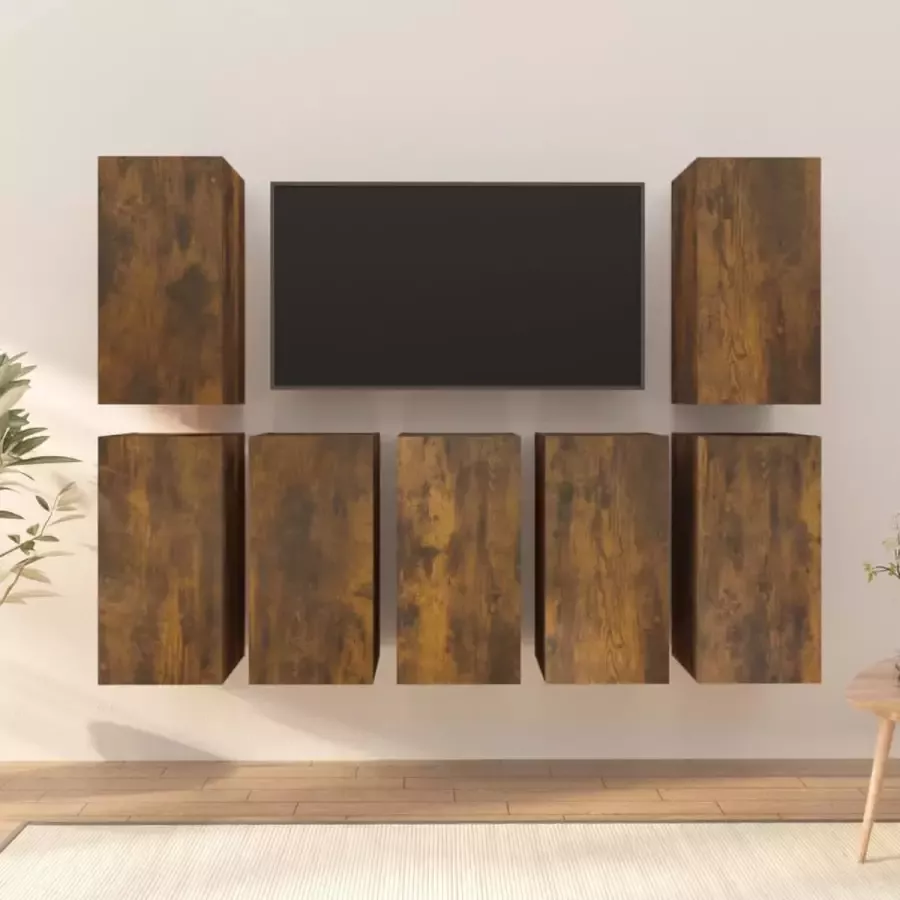 ForYou Prolenta Premium Tv-meubels 7 st 30 5x30x60 cm bewerkt hout gerookt eikenkleurig