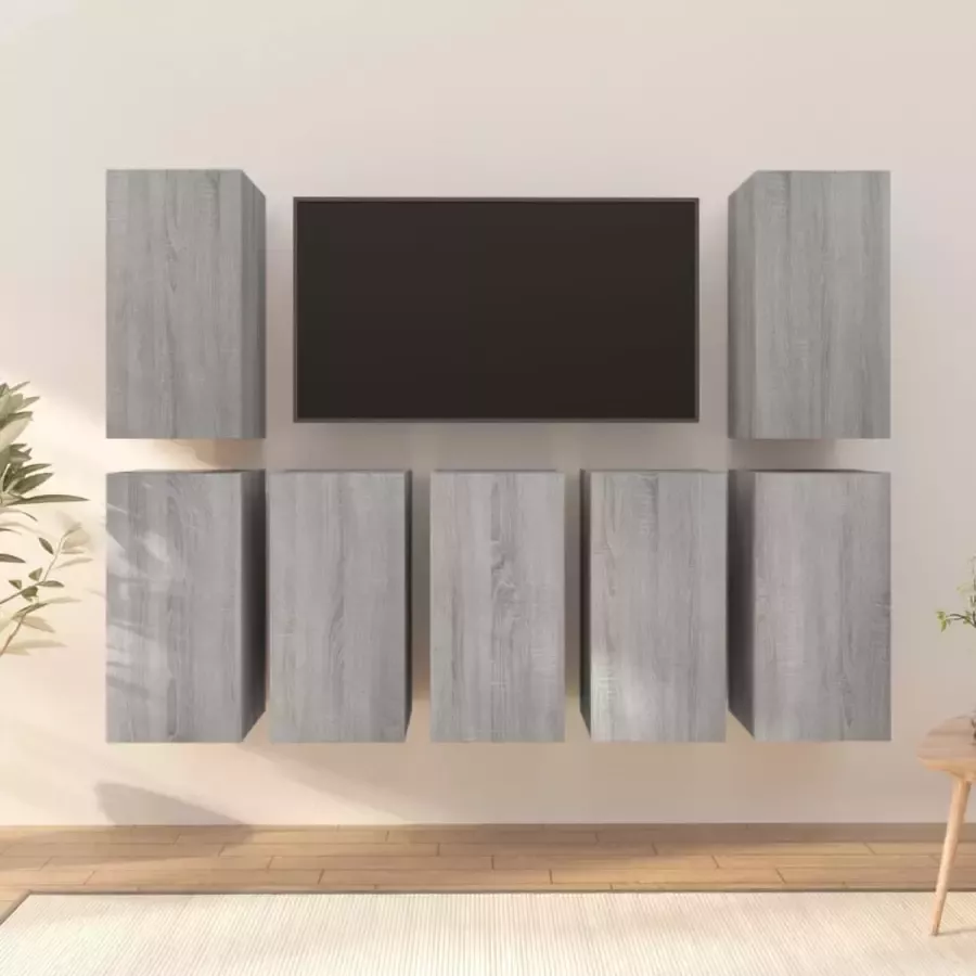 ForYou Prolenta Premium Tv-meubels 7 st 30 5x30x60 cm bewerkt hout grijs sonoma eiken