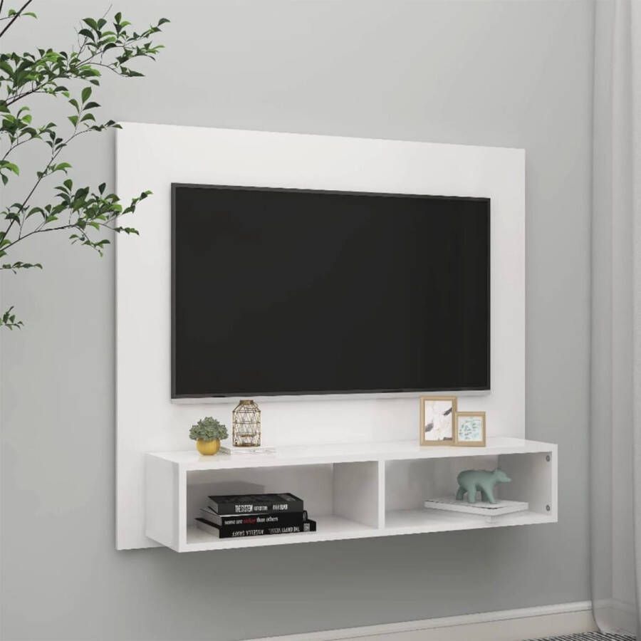 ForYou Prolenta Premium Tv-wandmeubel 102x23 5x90 cm spaanplaat hoogglans wit