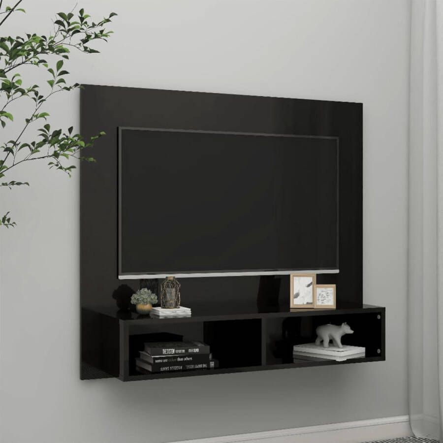 ForYou Prolenta Premium Tv-wandmeubel 102x23 5x90 cm spaanplaat hoogglans zwart