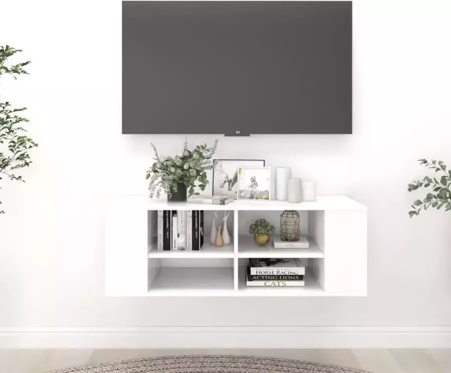 ForYou Prolenta Premium Tv-wandmeubel 102x35x35 cm bewerkt hout wit