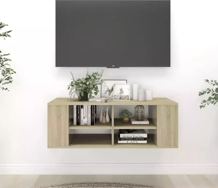 ForYou Prolenta Premium Tv-wandmeubel 102x35x35 cm spaanplaat sonoma eikenkleurig