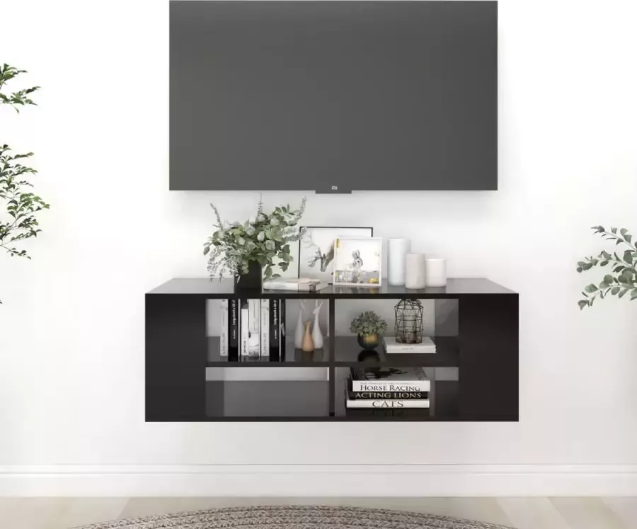 ForYou Prolenta Premium Tv-wandmeubel 102x35x35 cm spaanplaat zwart