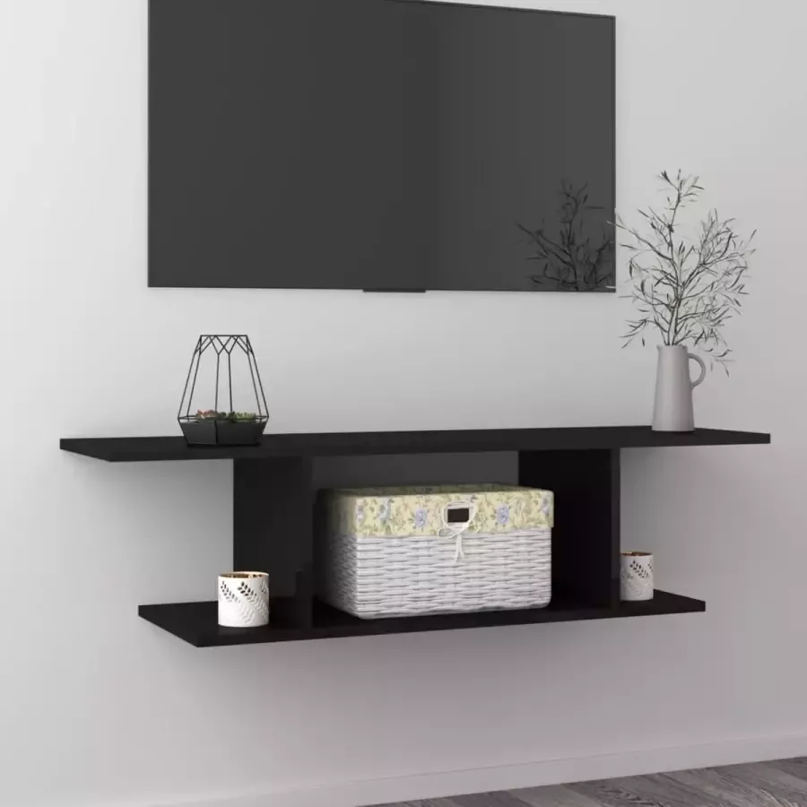 ForYou Prolenta Premium Tv-wandmeubel 103x30x26 5 cm hoogglans zwart