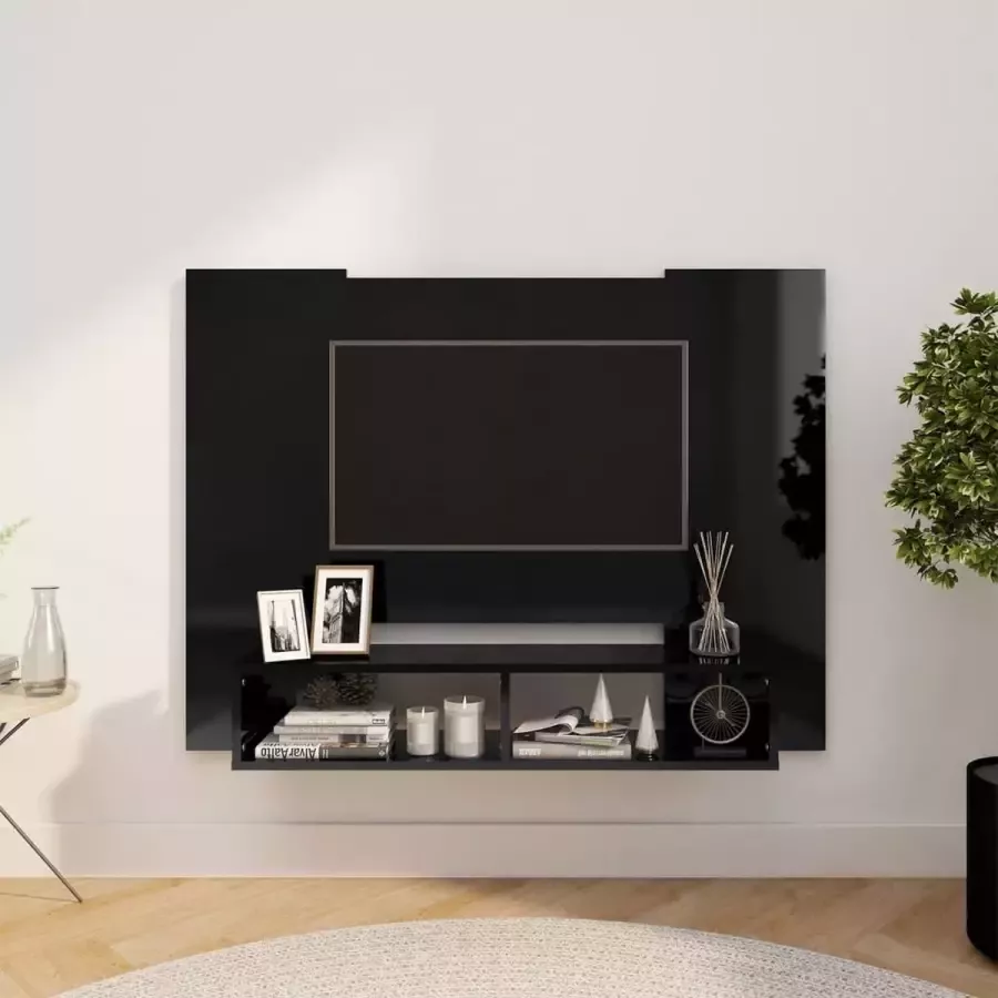 ForYou Prolenta Premium Tv-wandmeubel 120x23 5x90 cm spaanplaat hoogglans zwart
