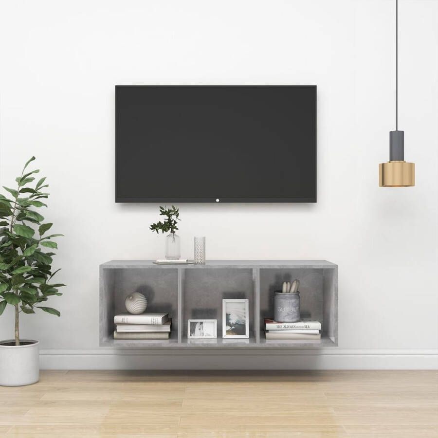 ForYou Prolenta Premium Tv-wandmeubel 37x37x107 cm spaanplaat betongrijs