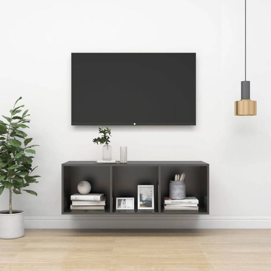 ForYou Prolenta Premium Tv-wandmeubel 37x37x107 cm spaanplaat grijs