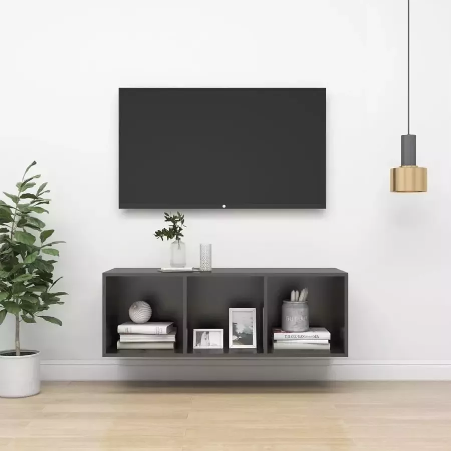 ForYou Prolenta Premium Tv-wandmeubel 37x37x107 cm spaanplaat grijs