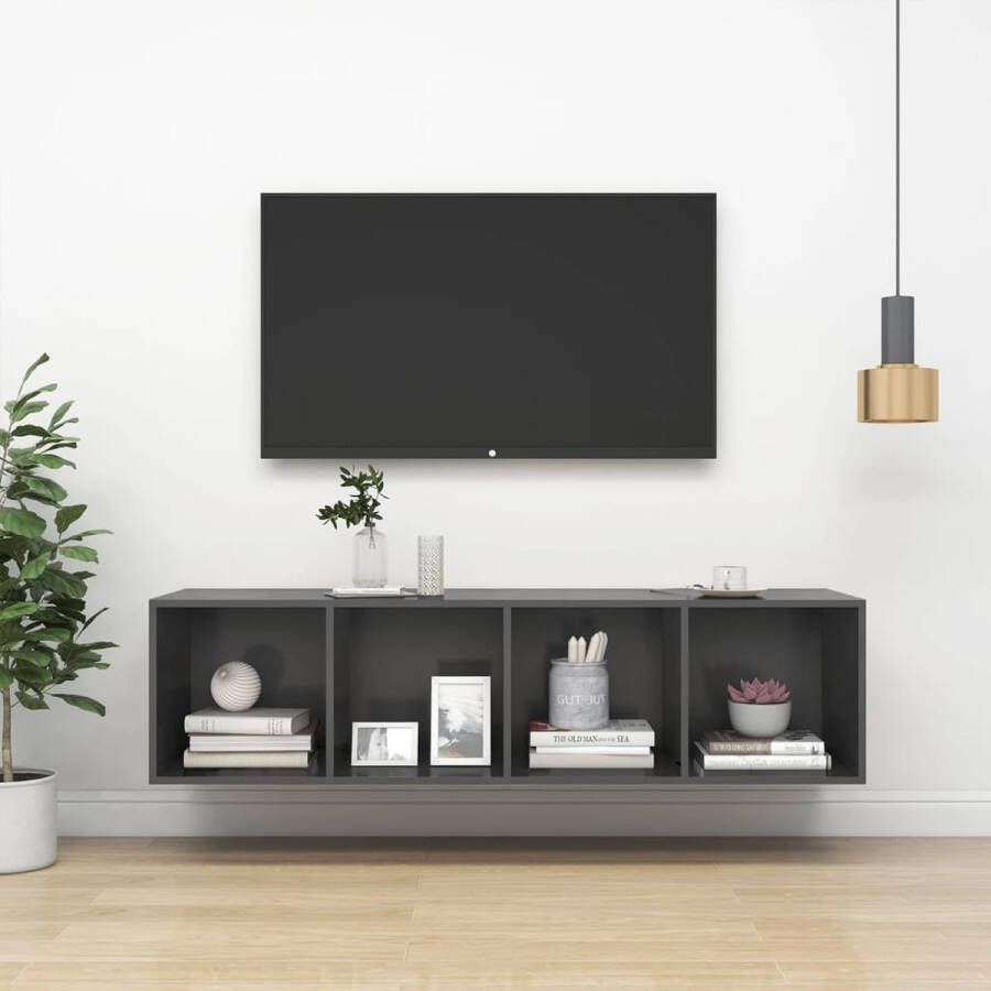 ForYou Prolenta Premium Tv-wandmeubel 37x37x142 5 cm spaanplaat grijs